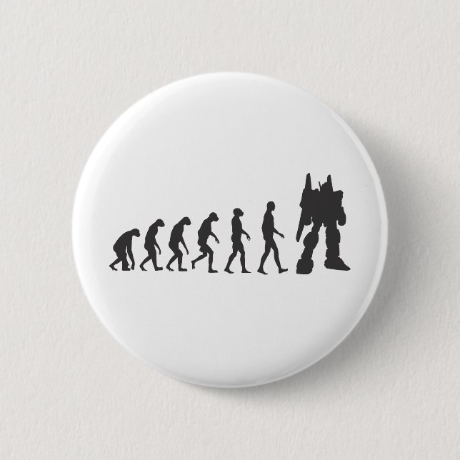Macaron Rond 5 Cm Robo-Évolution (Devant)