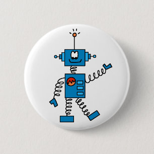 Macaron Rond 5 Cm Robot bleu