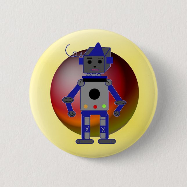 Macaron Rond 5 Cm Robot cool (Devant)