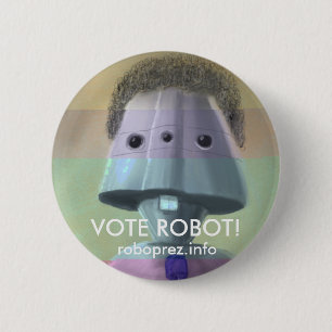 Macaron Rond 5 Cm Robot de vote ! Bouton élégant