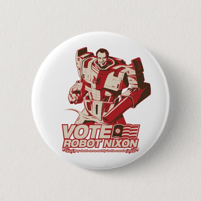 Macaron Rond 5 Cm Robot Nixon - tout robot Nixon de grêle (Devant)
