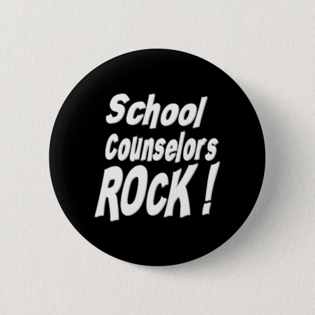 Macaron Rond 5 Cm Roche de conseillers d'école ! Bouton (Devant)