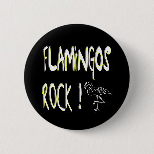 Macaron Rond 5 Cm Roche de Flamants roses ! Bouton