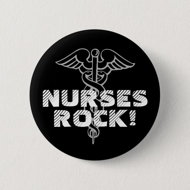 Macaron Rond 5 Cm Roche d'infirmières ! Bouton de Pinback pour des (Devant)