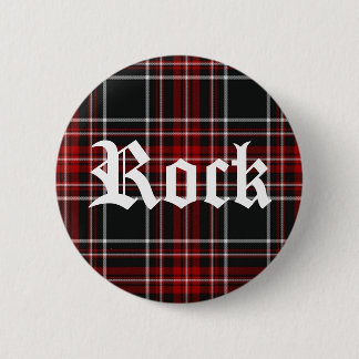 Macaron Rond 5 Cm Roche rouge de plaid - bouton
