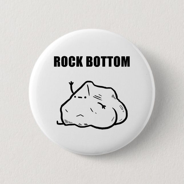 Macaron Rond 5 Cm Rock Bas Funny Geology Pun bouton Pin (Devant)