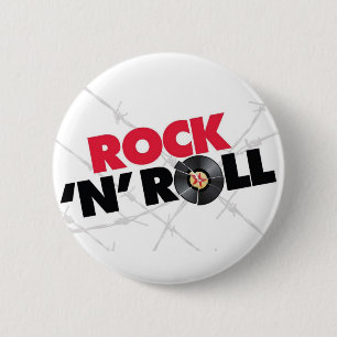 Macaron Rond 5 Cm Rock ! - Bouton