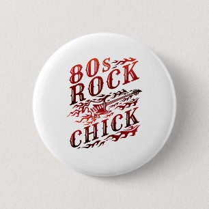 Macaron Rond 5 Cm Rock Chick Eighties Music des années 80