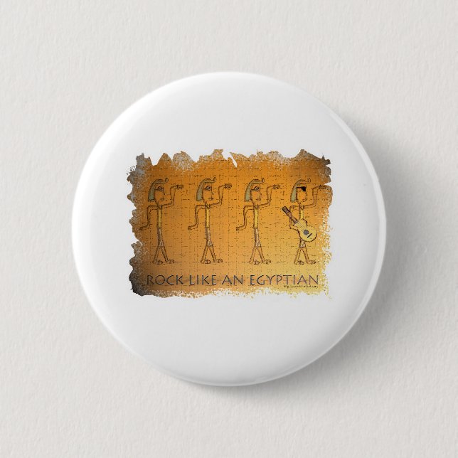 Macaron Rond 5 Cm Rock comme un Egyptien (Devant)