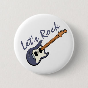 Macaron Rond 5 Cm Rock Guitar