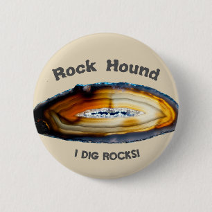 Macaron Rond 5 Cm Rock Hound - J'Ai Creusé Des Rochers !