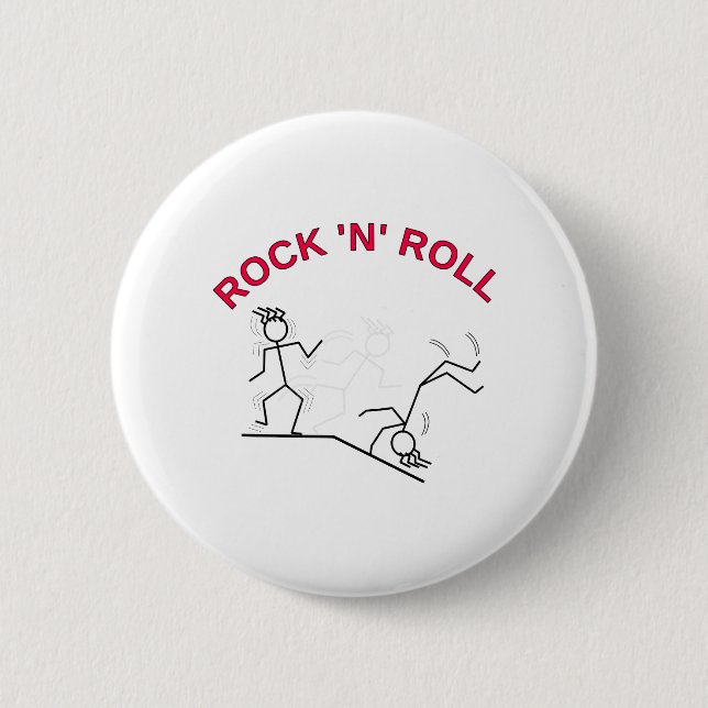 Macaron Rond 5 Cm Rock 'N' Roll (Devant)