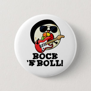 Macaron Rond 5 Cm Rock n Roll Funny Sushi Roll Pun