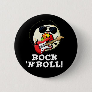 Macaron Rond 5 Cm Rock n Roll Funny Sushi Roll Pun Dark BG