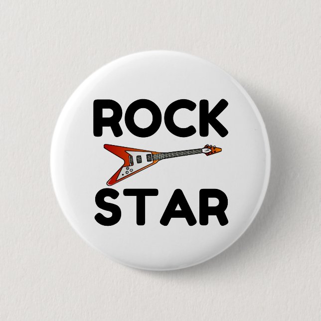 Macaron Rond 5 Cm Rock Star (Devant)