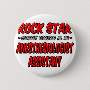 Macaron Rond 5 Cm Rock Star .. Assistant anesthésiste