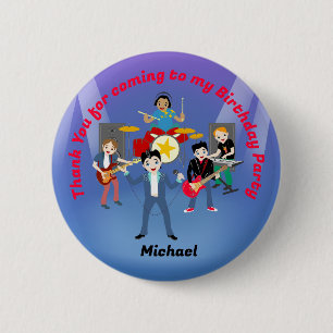 Macaron Rond 5 Cm Rock Star Boys Band Anniversaire