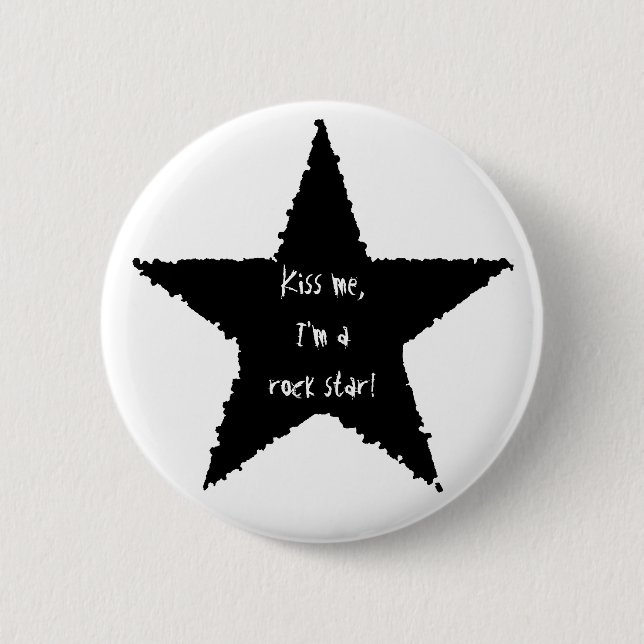 Macaron Rond 5 Cm Rock star fun (Devant)