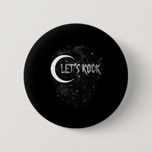Macaron Rond 5 Cm Rock Star Moon Avec Stars Concert Byn