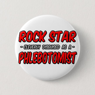 Macaron Rond 5 Cm Rock Star .. Phlebotomiste