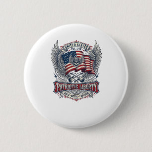 Macaron Rond 5 Cm Rocker du bandana patriotique Méta musique Old Glo