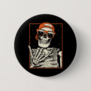 Macaron Rond 5 Cm Rocker Skeleton Rocher À La Main Sur Costume Amusa