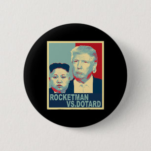Macaron Rond 5 Cm Rocketman contre le gâteux Kim Jong Un Drôle de Tr