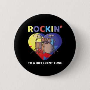 Macaron Rond 5 Cm Rockin' À Un Drumm De Sensibilisation sur l'autism