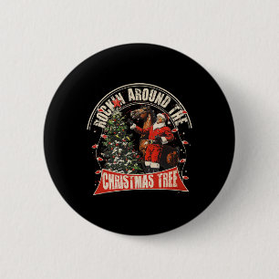 Macaron Rond 5 Cm Rockin' Autour De Noël Drôle Cowboy Trump Nous