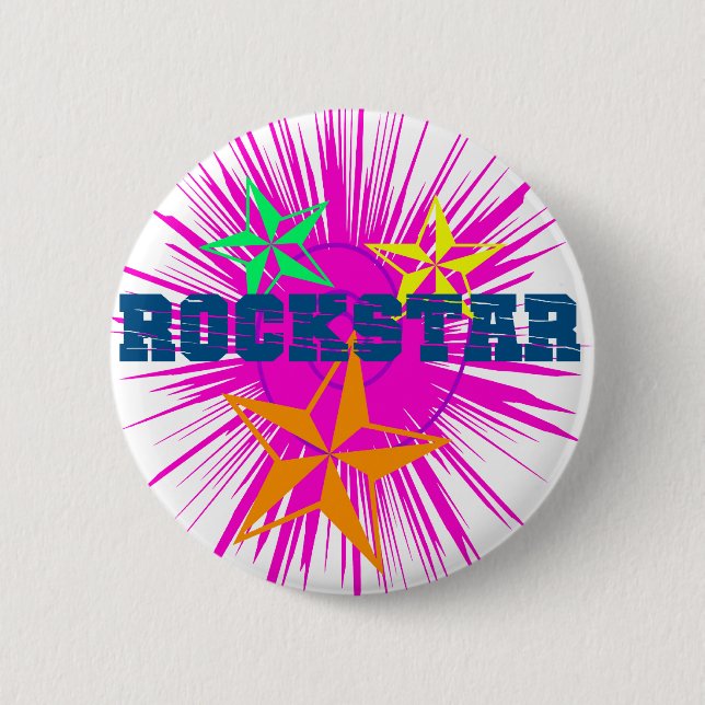 Macaron Rond 5 Cm RockStar (Devant)