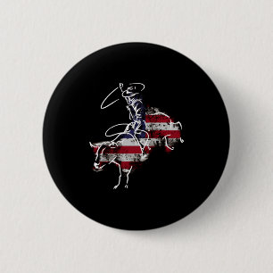 Macaron Rond 5 Cm rodéo américain de rodéo rétro grunge usa
