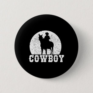 Macaron Rond 5 Cm Rodeo Horse Rider Cowboy Horseback équitation Grap