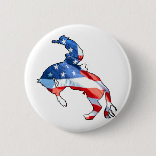 Macaron Rond 5 Cm Rodeo is America - Bronco Riding