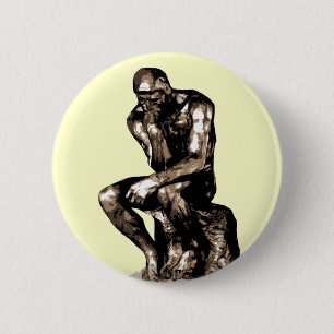 Macaron Rond 5 Cm Rodin "The Thinker" - Bouton