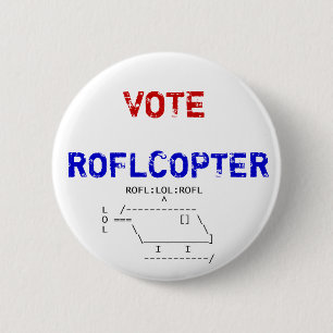 Macaron Rond 5 Cm roflcopter, VOTE, ROFLCOPTER