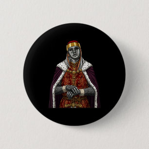 Macaron Rond 5 Cm Roi Baldwin Iv Masque Argenté Masque Doré Médiéval