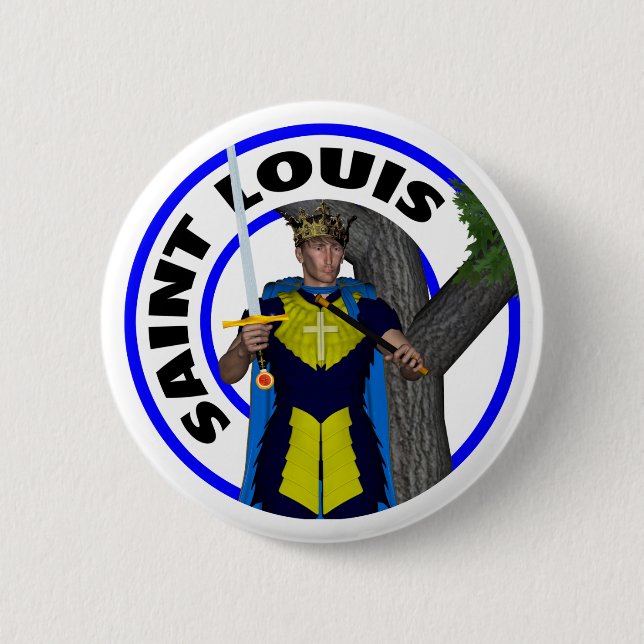 Macaron Rond 5 Cm Roi du Saint Louis IX de la France (Devant)