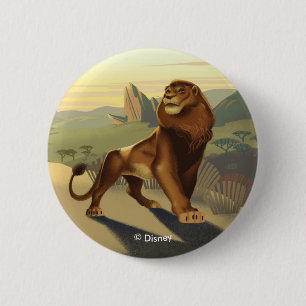 Macaron Rond 5 Cm Roi Lion  Simba Sur Les Terres De La Fierté