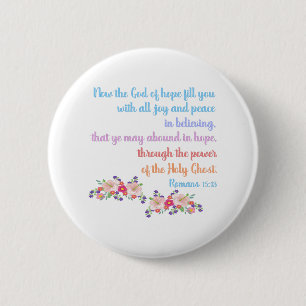 Macaron Rond 5 Cm Romans 15 Bible Verse Design