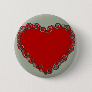 Macaron Rond 5 Cm Romantique Valentine amour coeur rouge