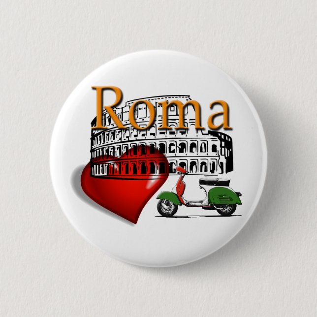 Macaron Rond 5 Cm Rome in my Heart (Devant)