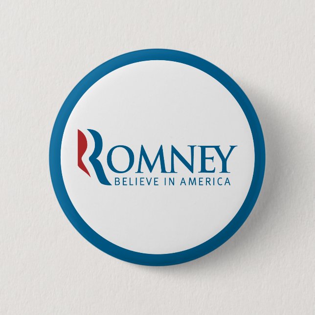 Macaron Rond 5 Cm Romney croient au bouton de l'Amérique (Devant)
