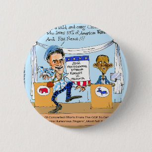 Macaron Rond 5 Cm Romney Essaie les Zingers sur Obama Cadeaux et Car