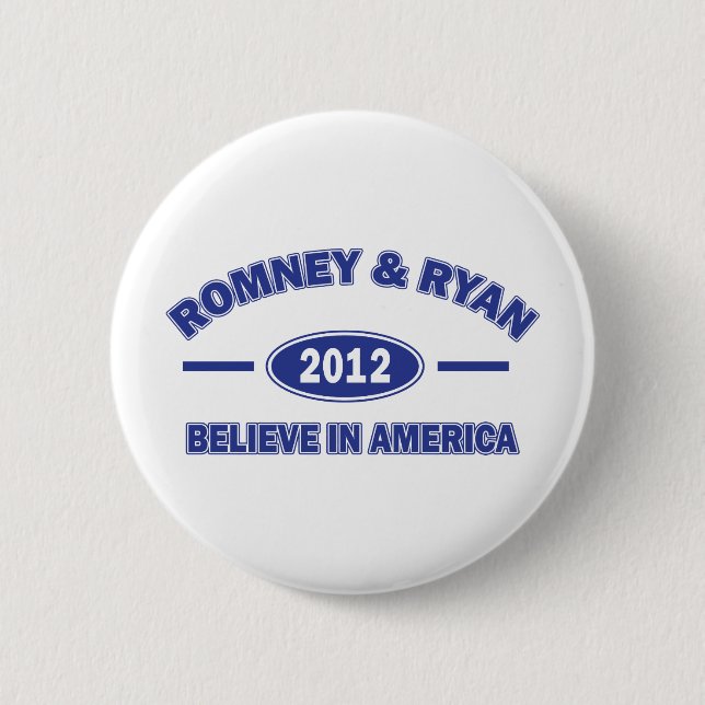 Macaron Rond 5 Cm Romney Et Ryan 2012 (Devant)