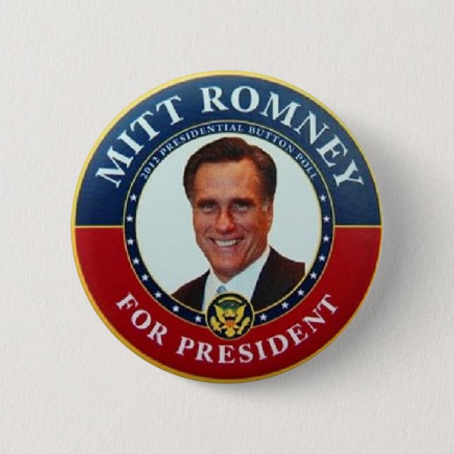 Macaron Rond 5 Cm Romney pour le Président Button (Devant)