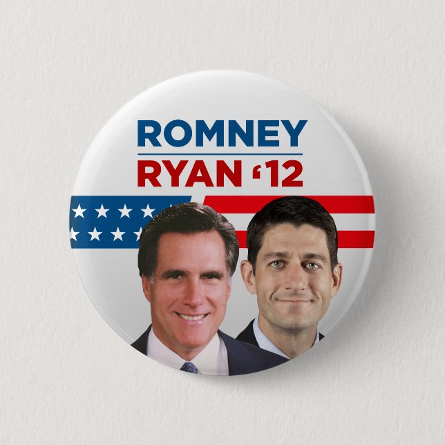 Macaron Rond 5 Cm Romney Ryan 2012 (Devant)