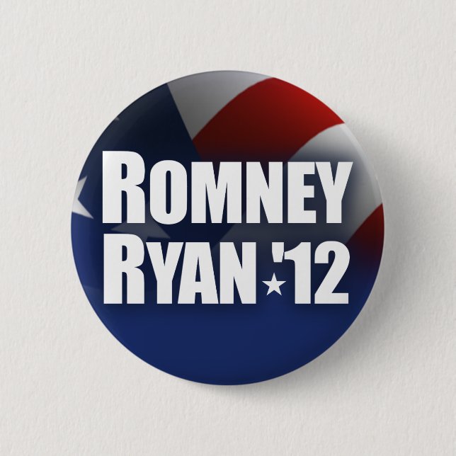 Macaron Rond 5 Cm Romney Ryan 2012 (Devant)
