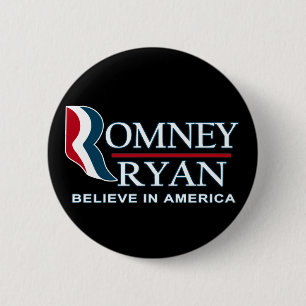 Macaron Rond 5 Cm Romney/Ryan 2012 - croyez à l'Amérique