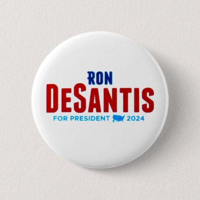 Macaron Rond 5 Cm Ron DeSantis pour le Président 2024 (Devant)