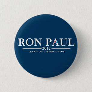 Macaron Rond 5 Cm Ron Paul 2012 - Restauration Amérique maintenant